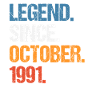 Légende depuis octobre 1991 Anniversaire