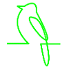 Glowing Bird Line Art