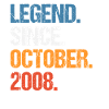 Légende depuis octobre 2008 Anniversaire