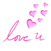 love you glitter heart pink