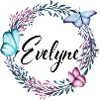 Evelyne, nom, lettrage, couronne de fleurs, cadeau