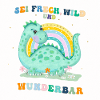 Dinosaurier mit Regenbogen