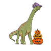 Brachiosaurus Witch Pumpkin Halloween Dinosaur