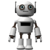 White robot with big eyes
