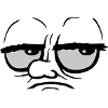 Cartoon annoyed rolling eyes