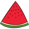 Pastèque - disque, pièce, quart, triangle