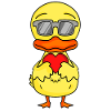 Duck with sunglasses and heart