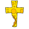 Cross symbol cheese