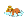 Sleeping sloth with crown