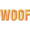 Woof abgeschrägtes Textdesign