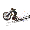 Downhill Black and Colourful