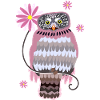 chouette avec fleurs