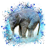 babyelefant,elephant,graffiti,blue,painting