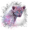 leopard, katze, wildkatze, graffiti, malerei,grün