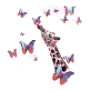 giraffe, schmetterlinge,hals,fliegen,bunt,malerei