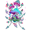 Magic Mushrooms, psychedelic mushroom eyes art