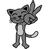Peace Sign Standing Cat
