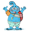 Dieser sehr große freundliche Wassertropfen