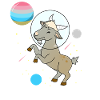 Chèvre Astronaute Genderflux Pride