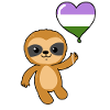 Sloth Heart Balloon Genderqueer