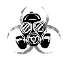 Gas mask / radioactive logo background