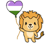 Lion Balloon Genderqueer Pride