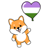 Shiba Inu Heart Balloon Genderqueer
