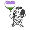 Zebra Heart Balloon Genderqueer Pride