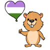 Beaver Heart Balloon Genderqueer Pride