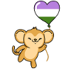 Monkey Heart Balloon Genderqueer Pride