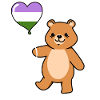 Teddy Bear Balloon Genderqueer Pride