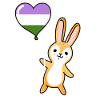 Rabbit Heart Balloon Genderqueer Pride