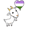 Goat Heart Balloon Genderqueer Pride