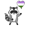 Raccoon Heart Balloon Genderqueer Pride