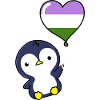 Penguin Balloon Genderqueer Pride