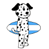 Surfboard Chien Dalmatien Surf Cadeau