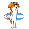 Surfboard Dog Beagle Surfing Gift