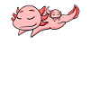 Axolotl Dad with Baby Axolotl