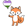 Fox Heart Balloon Genderqueer Pride