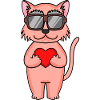Cat with sunglasses and heart