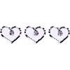 three hearts shiny purple