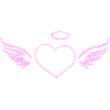 Pink Heart Angel Wing Symbol