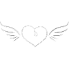 silver heart angel symbol wing