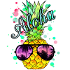 Aloha pineapple with sunglasses