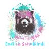 Roter panda ,Malerei,pandabär, endlich schulkind