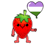 Strawberry Heart Balloon Genderqueer Pride