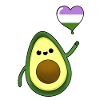 Avocado with Genderqueer Pride Balloon
