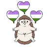 Hedgehog Balloon Genderqueer Pride