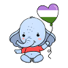Elephant Heart Balloon Genderqueer Pride