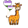 Giraffe Heart Balloon Genderqueer Pride